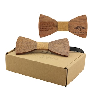 Engraved Adult Size Zebrawood Butterfly Bowtie with Cork Centerpiece (B0240),Wood Bowtie,Bowtie,Men bowtie,Wood Tie,Wedding Bowtie
