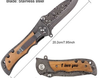 Personalized Men's Gift - Folding Pocket Knife - Groomsman Knife - Engraved Hunting Knife - Knife Gift - Personalized Knife - Best Man