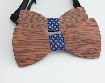Adult Size Zebrawood Butterfly Bowtie with Cork Centerpiece