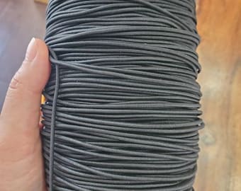 2 mm Round Elastic Cord, Elastic band, stretch cord - white, black - DYI crafts, jewellery,round elastique,Elastique,DYI elastique,