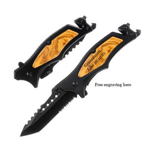 Personalized Men&#39;s Gift - Folding Pocket Knife - Groomsman Knife - Engraved Hunting Knife - Knife Gift - Engrave Knife - Best Man - Dad gift