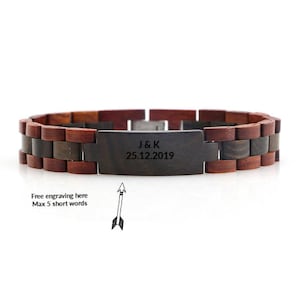 Houten armband, herenarmbanden voor dames, cadeau-idee voor hem haar, verjaardag verjaardag afstuderen, houten accessoires, Unisex sieraden