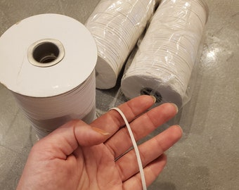 3mm 6mm Flat Elastic Band white Elastic ribbon yards 1/8 "White Braided Elasticfor Sewing Clothing Face Mask and Crafts Ribbed Sew Elastic