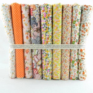 9 pcs/lot 19 x 19 Printed Floral Cotton Fabric for Patchwork Patchwork Fabric Textile Sewing Crafting Fat Quarter Bundles DIY image 8