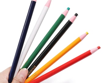Lápices de tiza de sastre de costura sin cortes coloridos, rotulador de tela para accesorios de costura a medida, lápiz de ropa de tiza