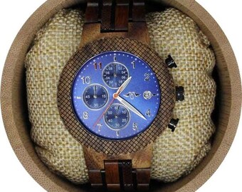 Gegraveerd Koa hout en roestvrij stalen herenhorloge, houten horloge, herenhorloge,horloge,echtgenoot cadeau,gepersonaliseerd horloge (W115)