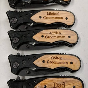 Personalized Men&#39;s Gift - Folding Pocket Knife - Groomsman Knife - Engraved Hunting Knife - Knife Gift - Engrave Knife - Best Man - Dad gift