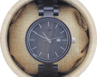 Engraved  Ebony Women’s/Unisex Watch with Ebony Dial and Band,Women Wood Watch,Women Watch,Watch,Personalized Wood Watch,Wood Watch (W088)