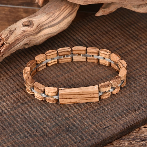 Men's Wood W/gold Spacers Bracelet 