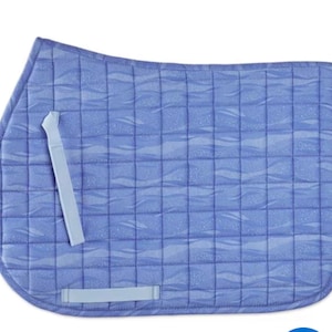 Custom All purpose horse saddle pad  - blue swirl - includes design or logo  of your choice