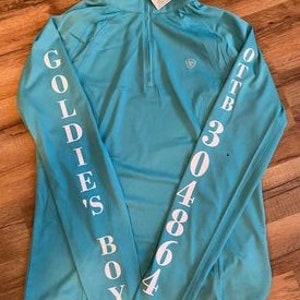 Custom Women&#39;s long sleeve Sunshirt shirt top with mesh sleeves  - OTTB tattoo number and name