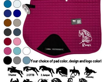 Custom Personalized Horse English Saddle Pad - Weatherbeeta ALL PURPOSE - Design and Name - Lots of colors