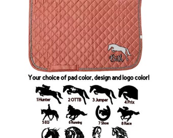 Custom Personalized Horse English Saddle Pad - Design and Name - Shadow Contour Pad