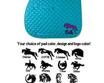 Custom Horse English All Purpose Saddle Pad - Personalized Design and Name - lots of pad colors!