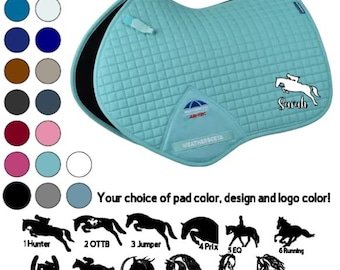 Custom Personalized Horse English Saddle Pad - Weatherbeeta JUMP - Design and Name - Lots of colors