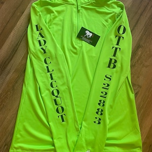 Custom Women&#39;s long sleeve wicking polo in 17 colors - OTTB tattoo number and name
