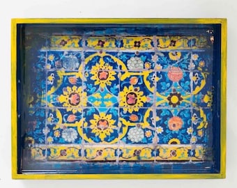 Persian Handmade Serving Tray Vintage Wooden Serving Tray