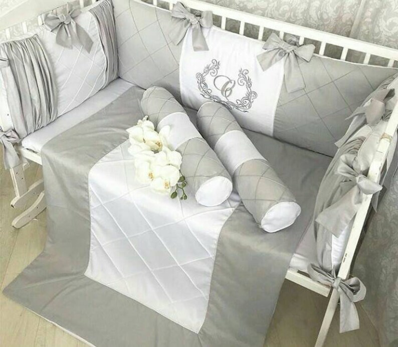 Cot Bumper Baby Bedding Set Baby Boy Gifts Crib Bumper Baby Etsy