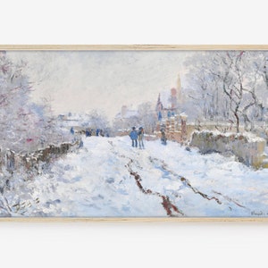 Frame TV Art, Samsung Frame TV Art, Digital Download, Winter, landscape, Paris, France, claude monet, oil painting, classic, monet, painting