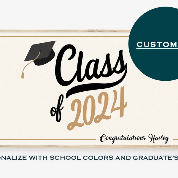 Custom Frame TV Art, Graduation, Class of 2024 - Add school colors and Name - Digital Art, College Grad, High School Grad