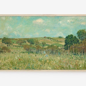 Frame TV Art, Samsung Frame TV Art, Digital Download, Spring, landscape, Vintage Oil Painting, Meadow, Countryside, Wildflower, Springtime