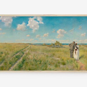 Frame TV Art, Samsung Frame TV Art, Digital Download, Spring, landscape, Vintage Oil Painting, Meadow, Countryside, Wildflower, Springtime