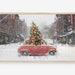 Frame TV Art, Samsung Frame TV Art, Digital Download, Winter, landscape, christmas tree, Christmas, snow, oil painting, city, xmas, bug, car