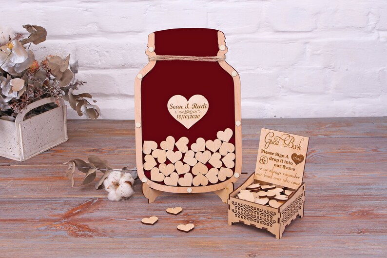 Wedding Guest Book Alternative Mason Jar Mason Jar Drop Box Etsy