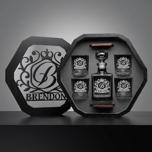 Decanter Set Personalized, Whiskey Glasses, Personalized Glasses, Whiskey Decanter Set, Whiskey ...