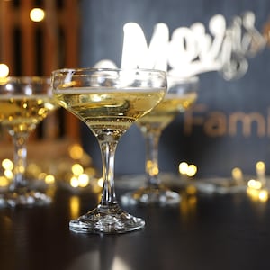 Monogrammed Champagne Coupe Set Custom Glassware Weddings Engagements Celebrations Bridal Shower Gift Cocktail Glasses