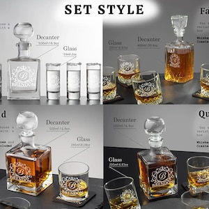 Personalized Glasses, Whiskey Decanter Set, Christmas Gift, Whiskey Stones, Bourbon Decanter Set, Whiskey Glasses, Fathers Gift, Gift fo Him