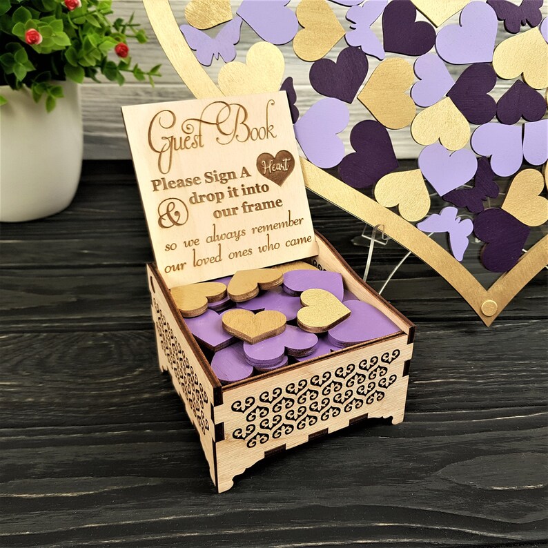 Heart Shape Guestbook Guestbook Wedding Custom Guest Book Etsy