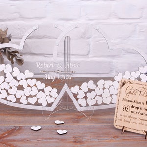Clear Guestbook, Wedding Guestbook, Heart Shape Drop Box, Guest Book Wedding, Heart Sign In, Drop Box Guestbook, Double Heart Frame