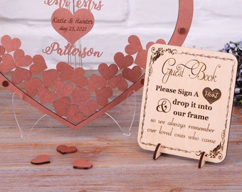 Heart Guestbook Sign, Acrylic Heart Shape Guestbook, Delicate Wedding Guestbook, Drop box hearts, Transparent Heart, Drop into the Frame