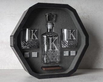 Personalized Whiskey Decanter Set, Gift for Husband, Father In Law Gift, Boyfriend Gift, Gifts for Dad, Father's Day Gift, Barware Set