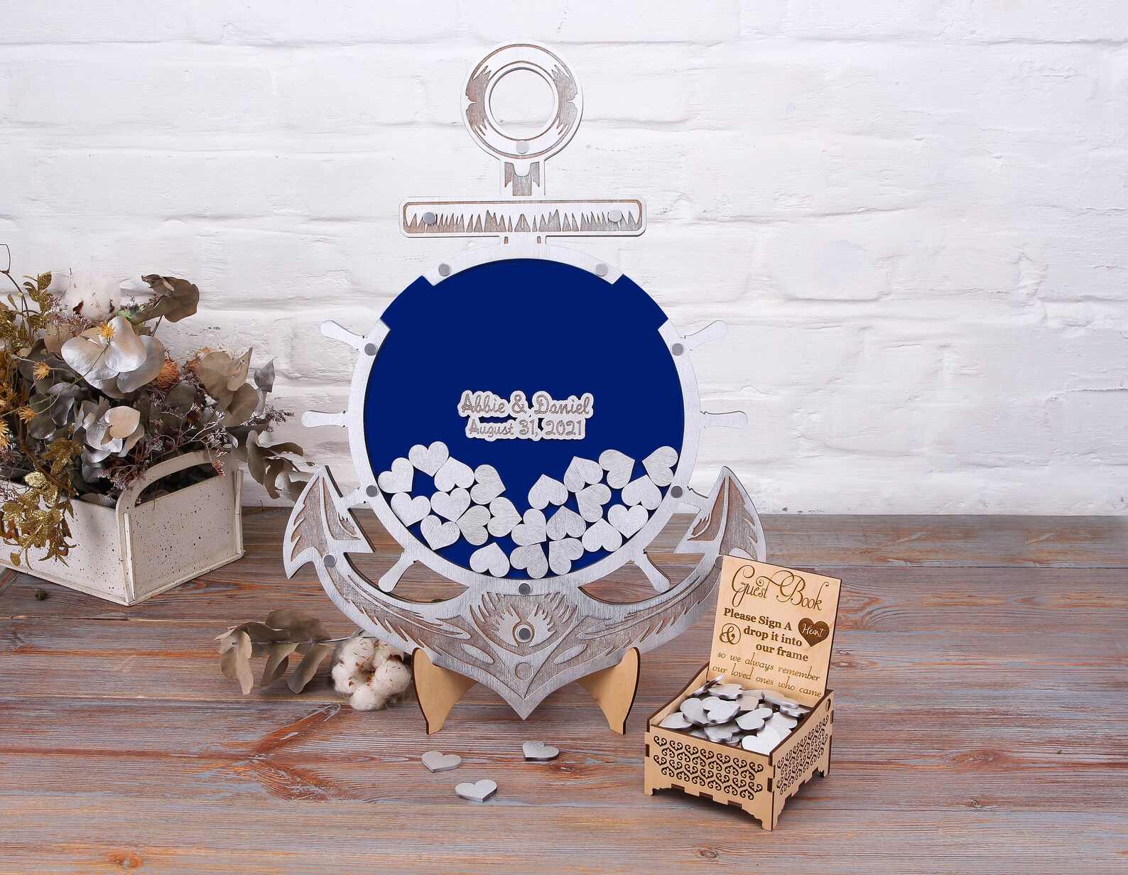 Wedding Guest Book Bride and Groom Beach Signs Anchor Drop Etsy