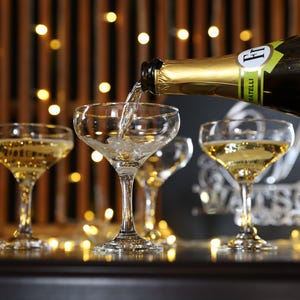 Engraved Vintage Bohemia Champagne Coupes - French Cocktail Glasses Custom Box Bridal Shower Christmas Gift