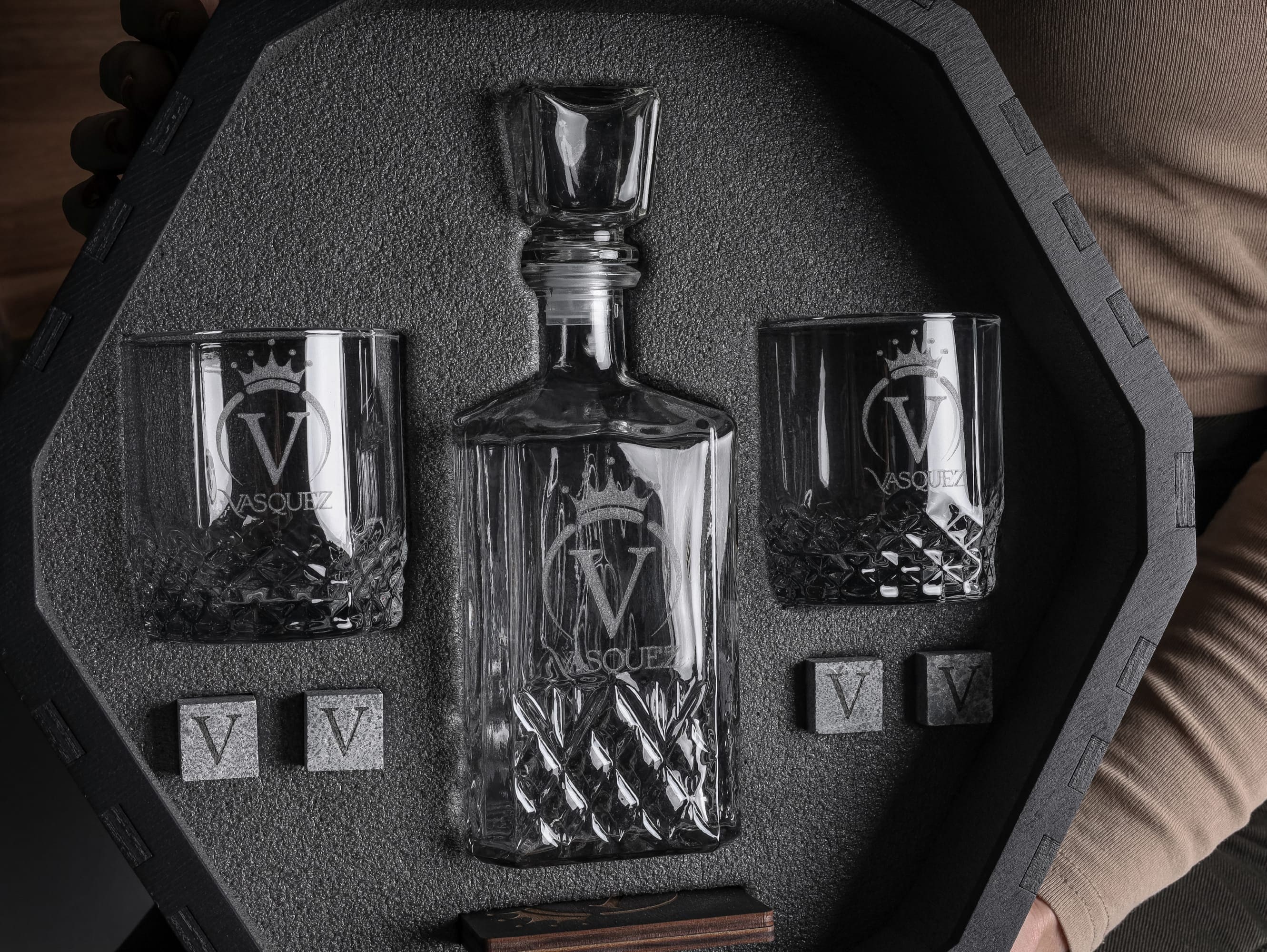 Personalized Glasses, Whiskey Decanter Set, Christmas Gift, Whiskey Stones, Bourbon Decanter Set, Whiskey Glasses, Fathers Gift, Gift fo Him