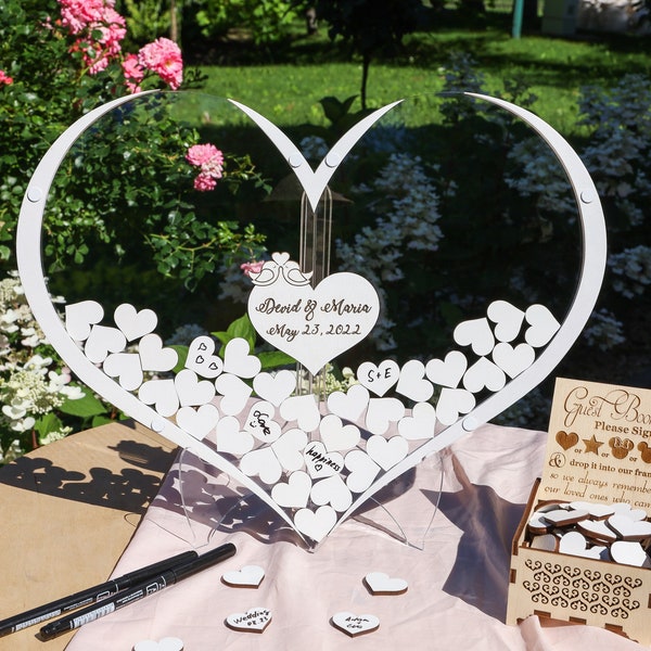 Heart Guest Book Drop Box Etsy
