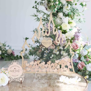 Gepersonaliseerde Bruiloft Gastenboek Cartoon Baby Shower Gastenboek Wonderland Thema Bruiloft Sprookjeskasteel Bruiloft Gastenboek Kasteel Drop Box