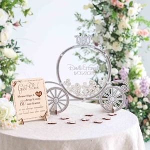 Carriage guest book alternative Quince guest book Alternative guest book sign in Princess Cinderella guest book sign Birthday drop box