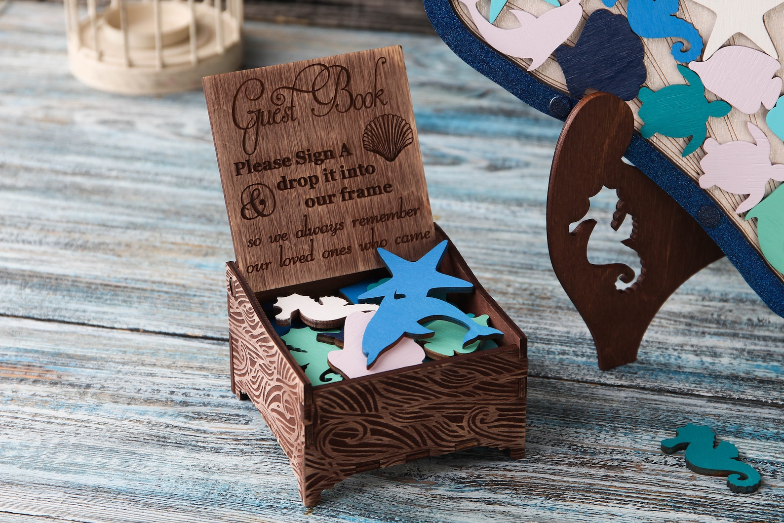 Beach Themed Wedding Decor Personalized Sea Shell Guest Book - Etsy