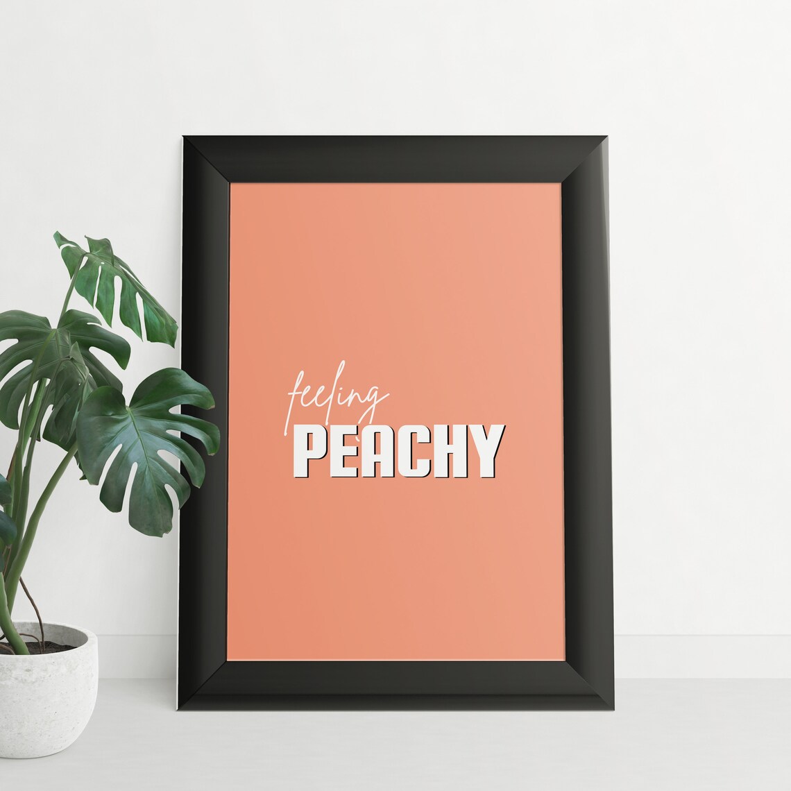 Feeling Peachy Digital Print, Peach Decor, Bathroom Wall Art, Peach