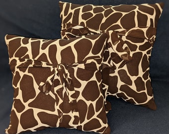 Animal print pillow, pillow with bow. graiff print pillow