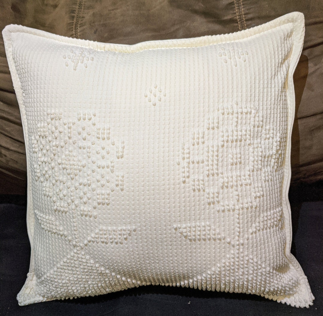White Flower Pillow, Cover Only Etsy