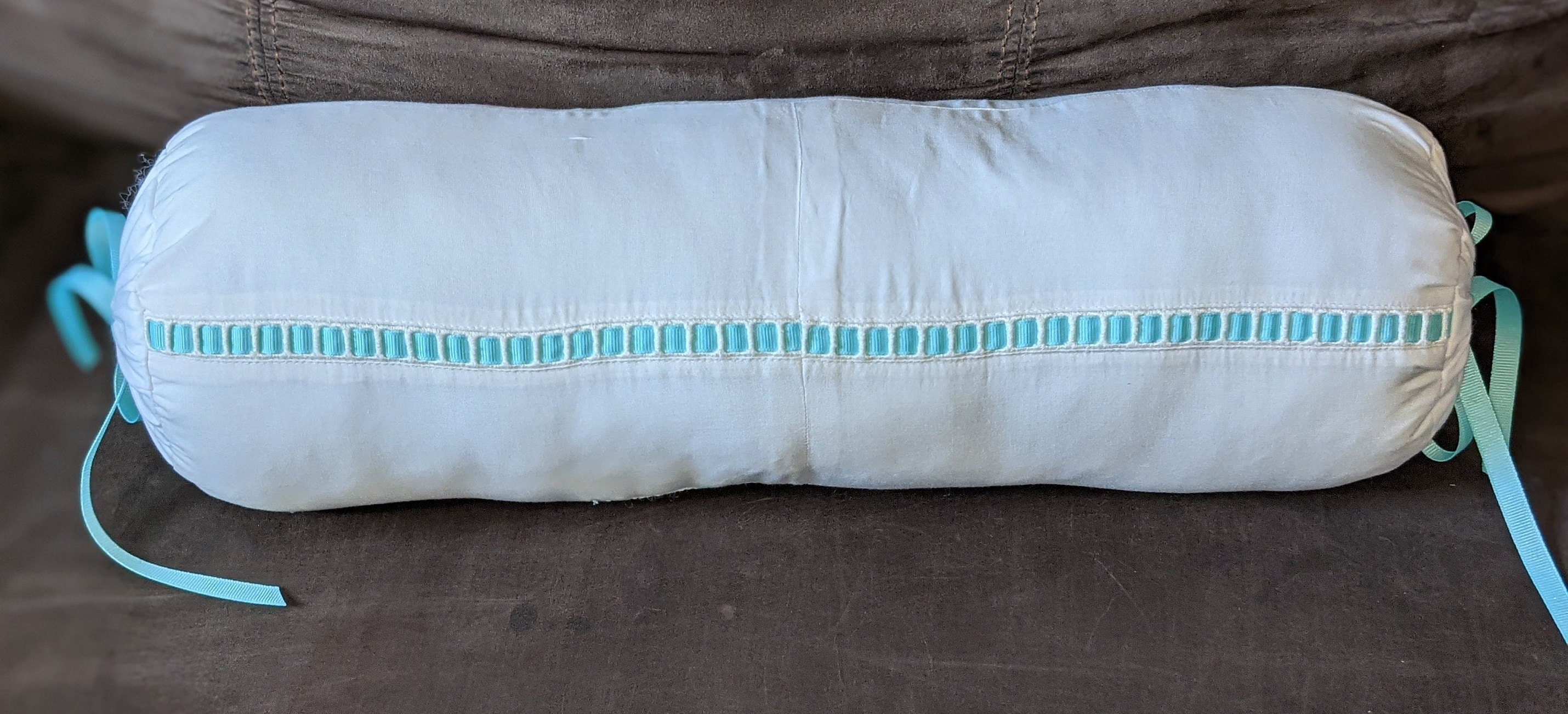 White Neck Roll Pillow Etsy