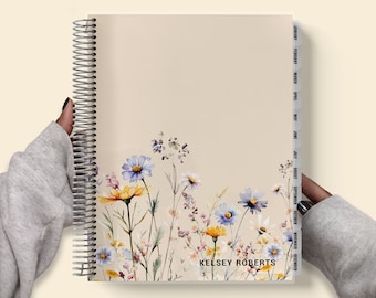 Checklist Planner, Personalized Planner 2024-2025, To Do List Planner, Weekly To Do List, Flower Meadow Print 035