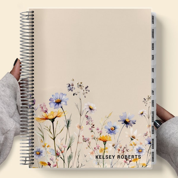 Checklist Planner, Personalized Planner 2024-2025, To Do List Planner, Weekly To Do List, Flower Meadow Print 035