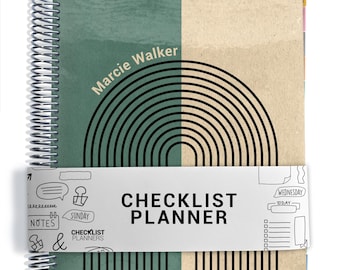 Checklist Planner, To Do List Planner, 2026-2027, Personalized Weekly Planner, Roundabout
