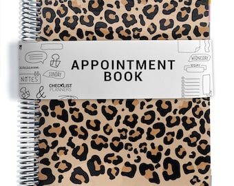 Appointment Book, 12 Months, Hairstylist, Esthetician, Secretary, To Do List, 2026-2027, Personalized Weekly Planner, Cheetah Print